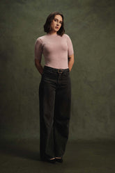 HIGH NECK T-SHIRT - BLUSH PINK